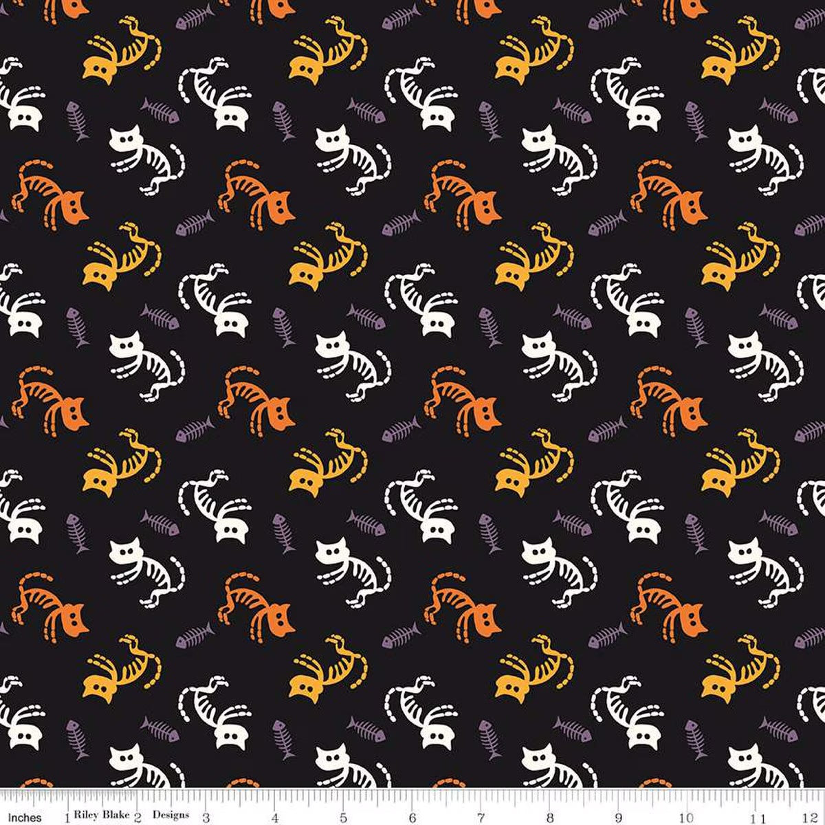 Beggar's Night Cats Black for Riley Blake Designs