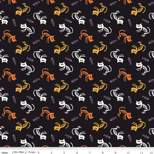 Beggar's Night Cats Black for Riley Blake Designs