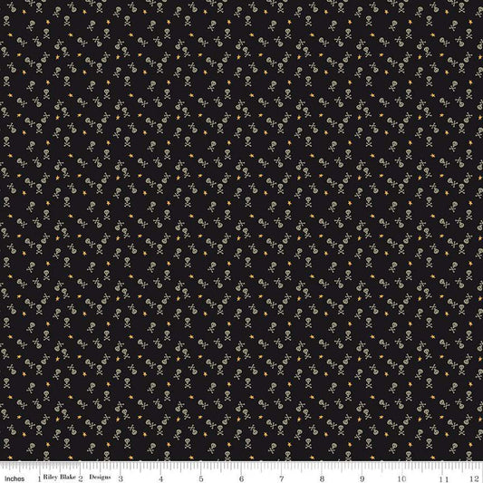 Beggar's Night Skulls Black from Riley Blake Designs