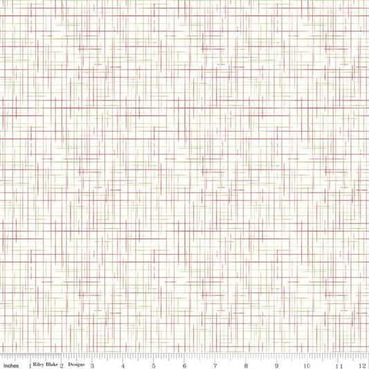 Gunny Sack fabric in White, Green, and Red