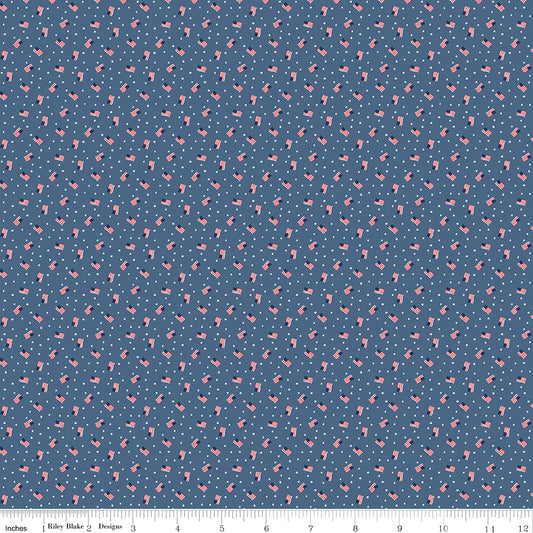Blue fabric with US Flag pattern