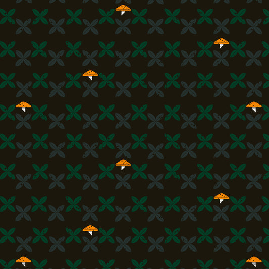 Palm Shrooms Poplin from the Charley Harper Collection by Birch Organic Fabrics