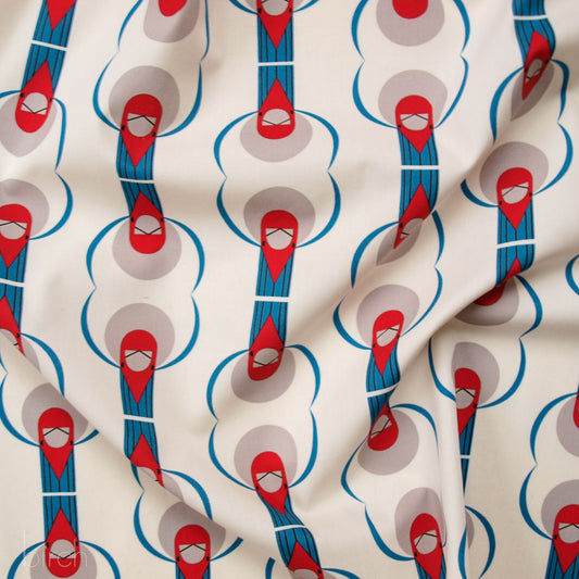 Red Crested Cardinal Fabric