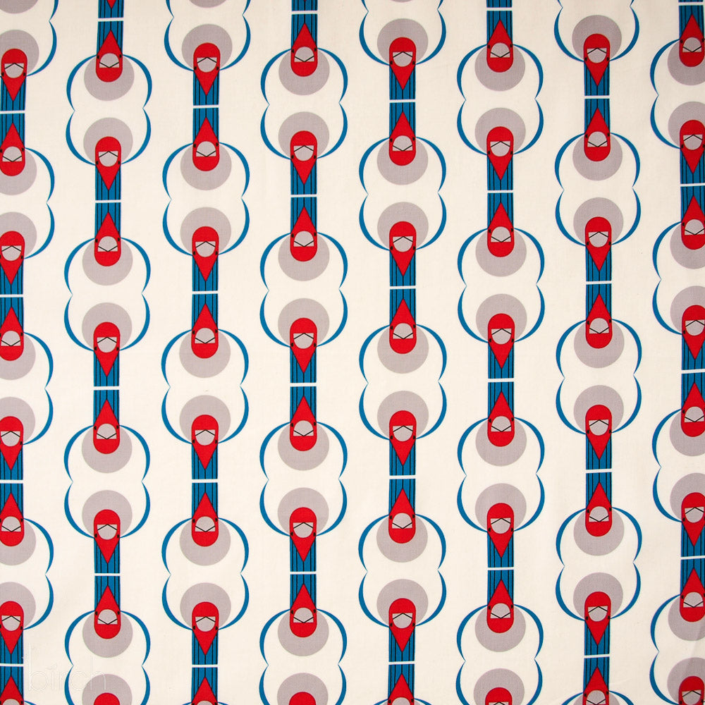 Red Crested Cardinal Poplin, Charley Harper Collection from Birch Organic Fabrics 