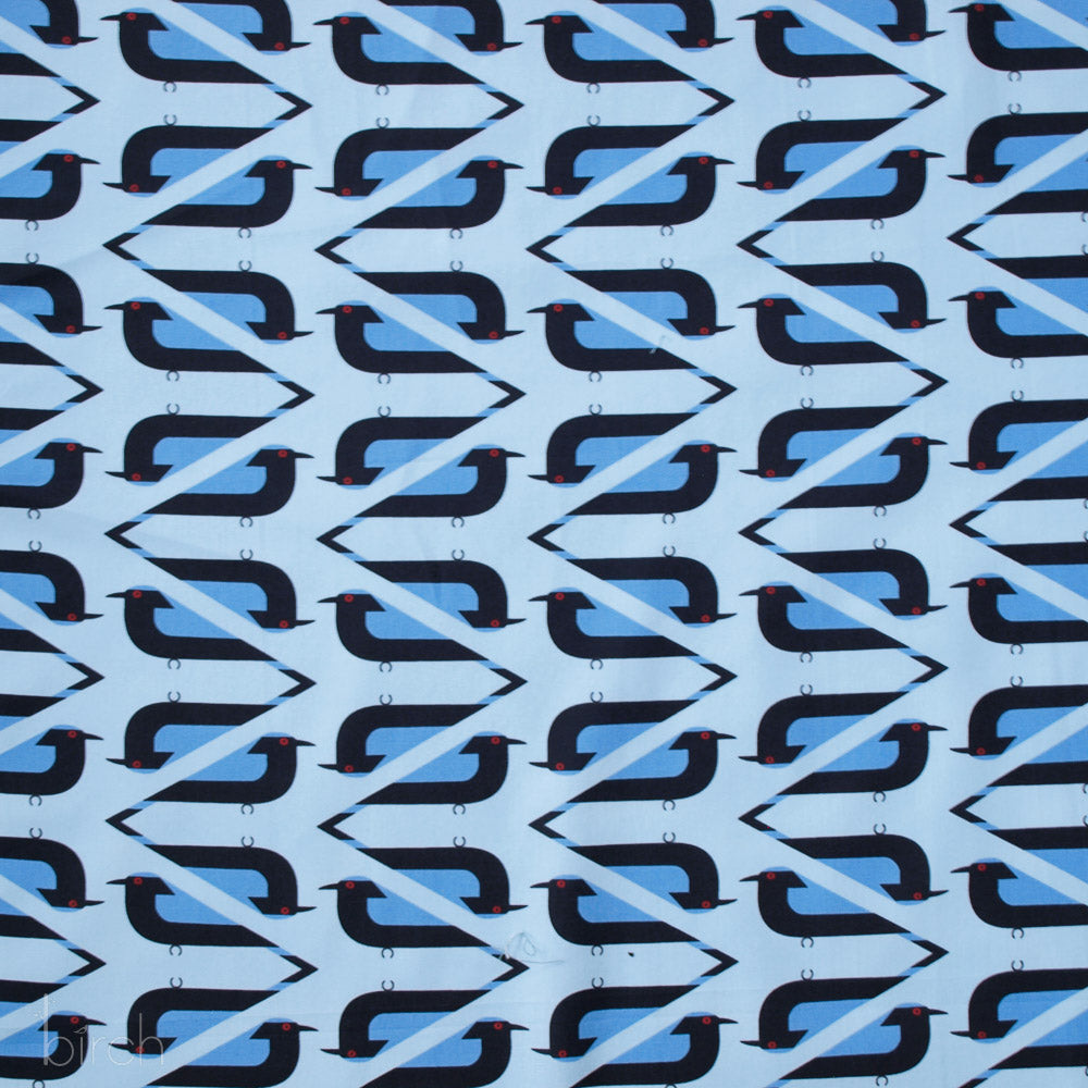 Asian Fairy Bluebird Poplin from the Charley Harper Collection by Birch Organic Fabrics