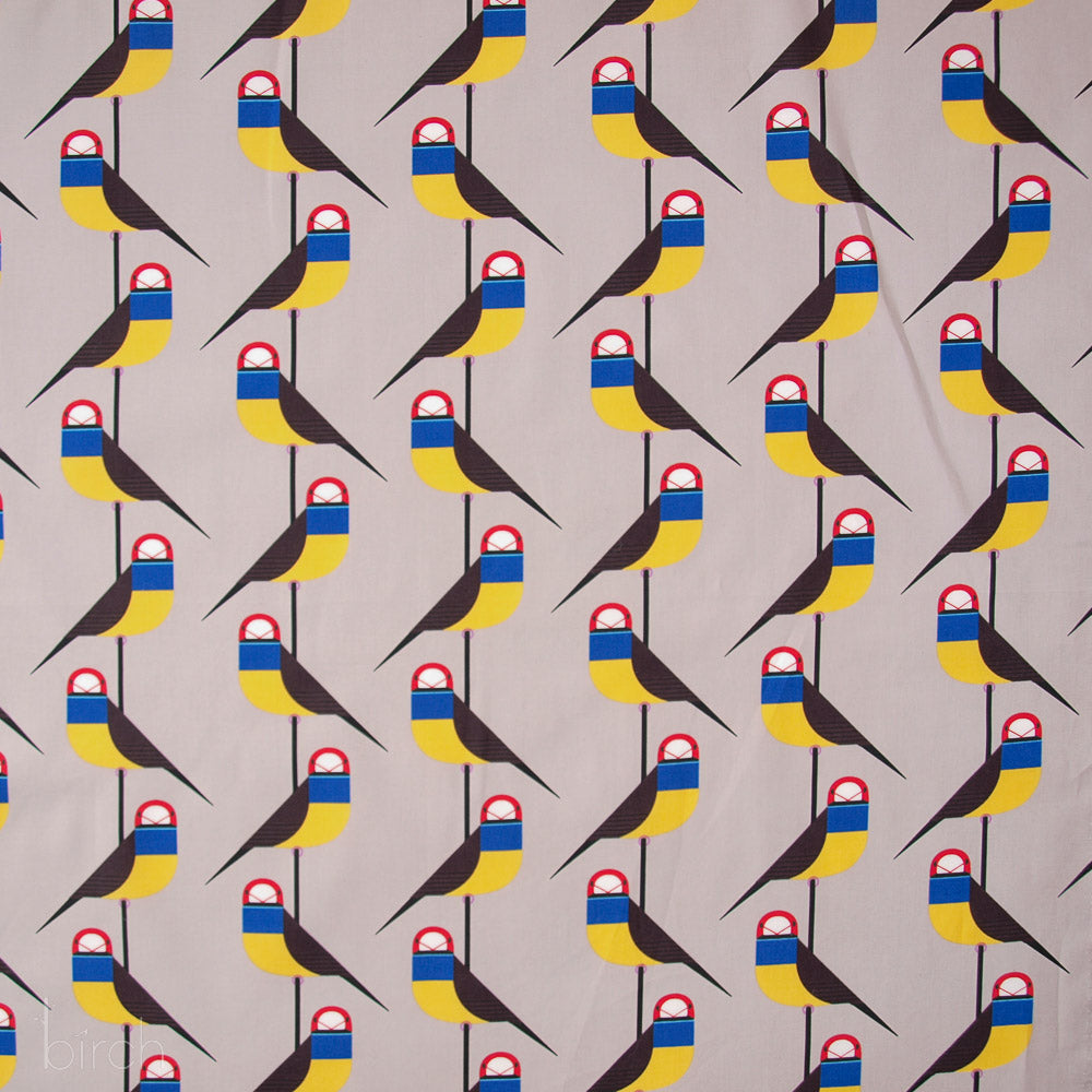 Gouldian Finch Poplin from the Charley Harper Collection by Birch Organic Fabrics