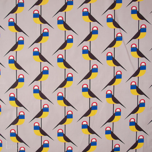 Gouldian Finch Poplin from the Charley Harper Collection by Birch Organic Fabrics