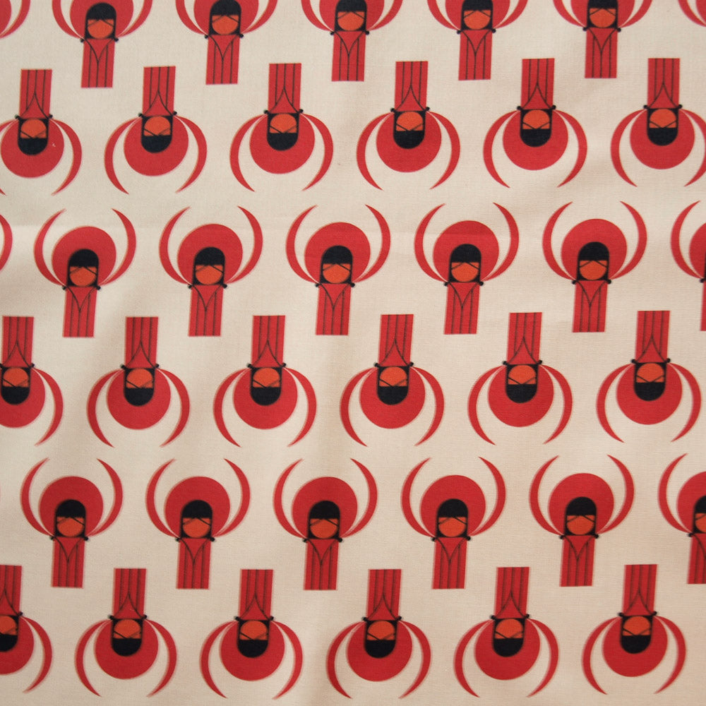 Cardinal Flight Poplin from the Charley Harper Collection by Birch Organic Fabrics
