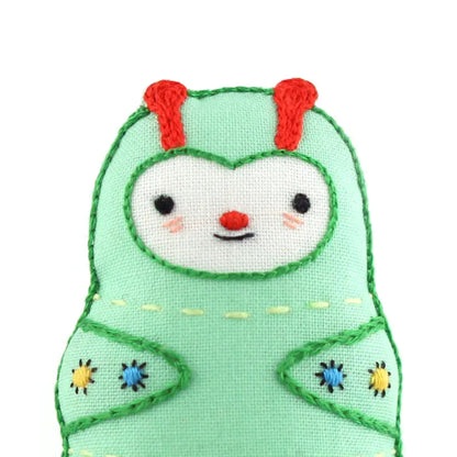 Caterpillar DIY Embroidered Doll Kit from Kiriki Press