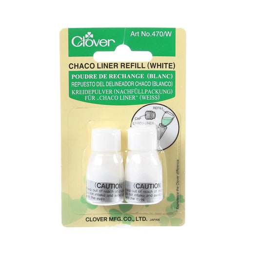 Clover Chaco Liner Refill packaging with two white bottles on a beige background