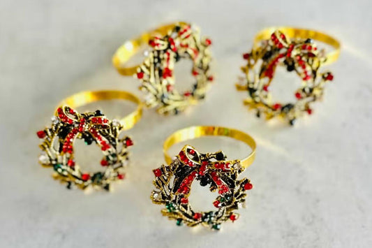 Christmas Wreath Napkin Rings, Set of 4, by Dot & Army
