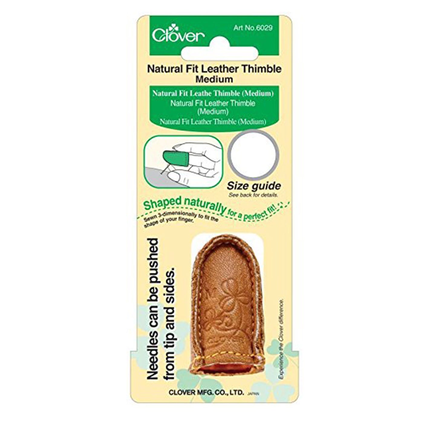 Clover Leather Thimble in package