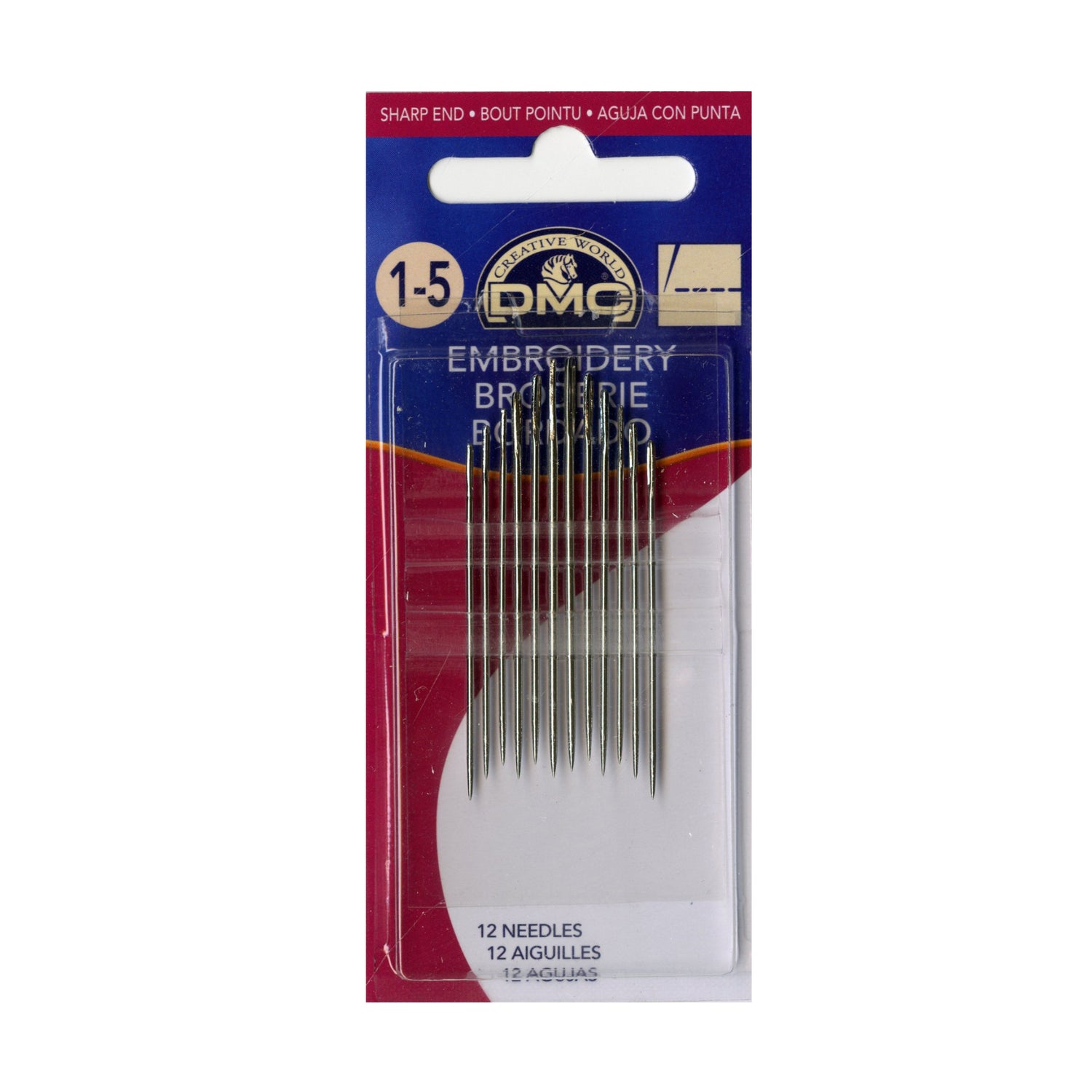 DMC Embroidery Needles, Size 1-5