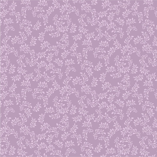 Purple patterned fabric with white floral design