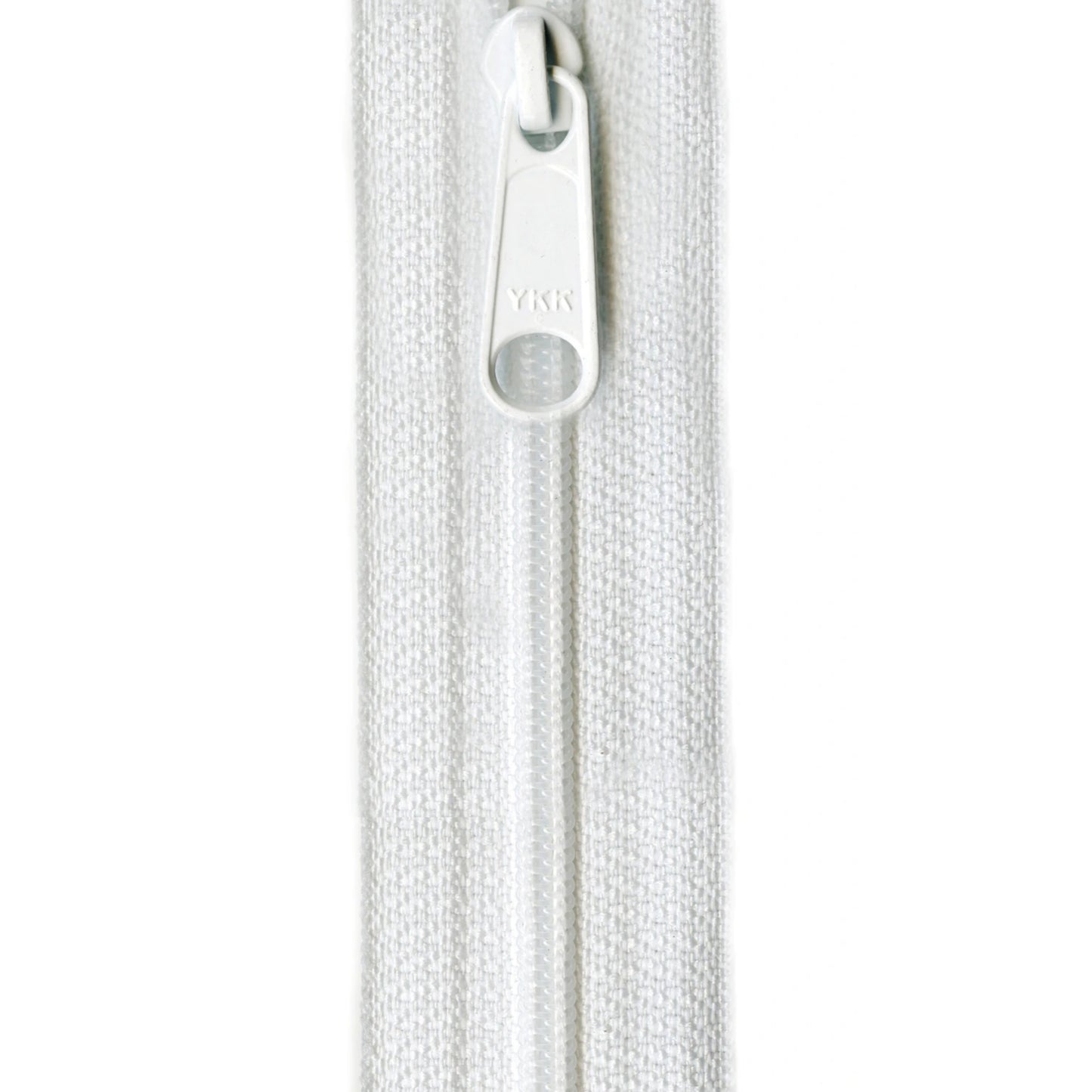 White zipper on a white background