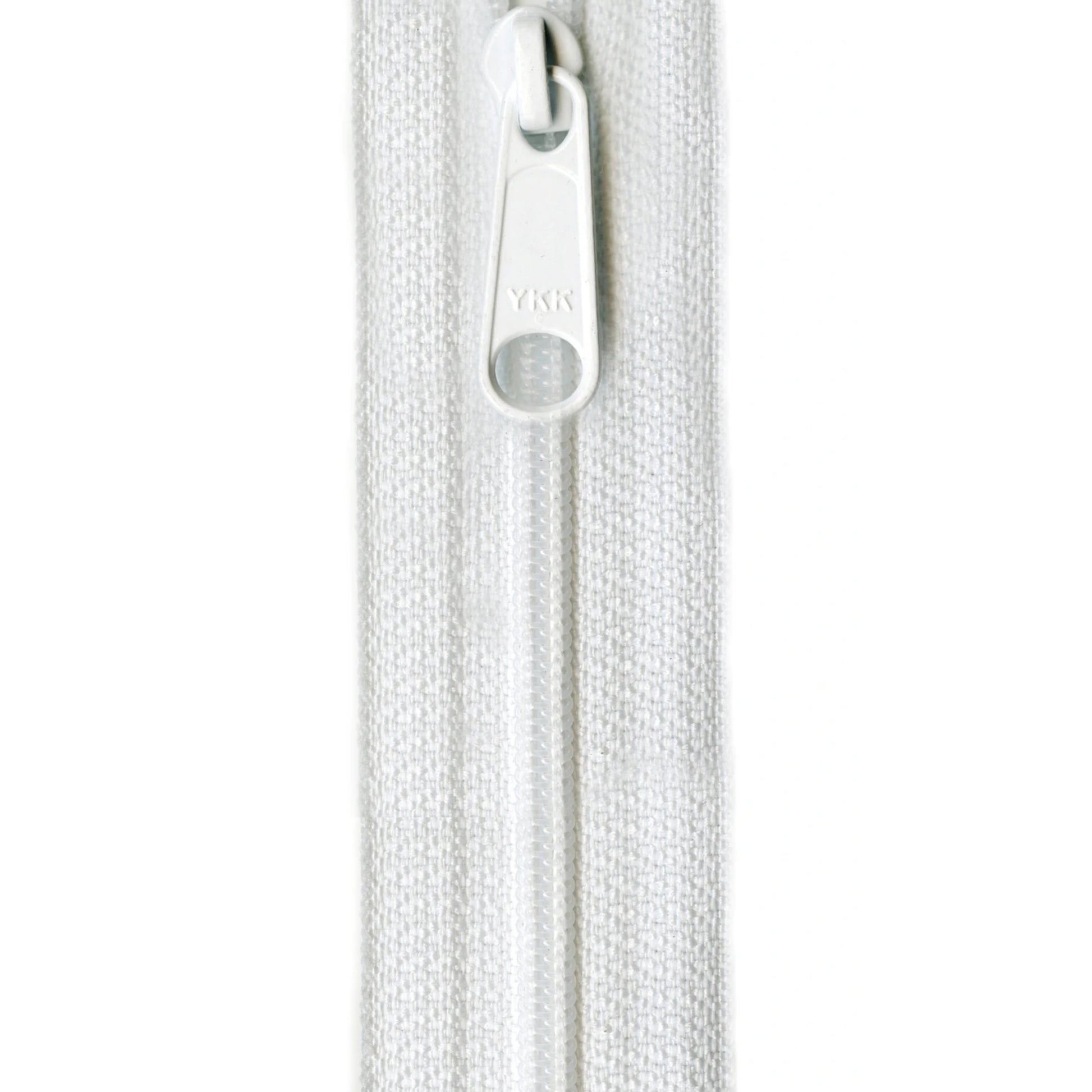 White zipper on a white background
