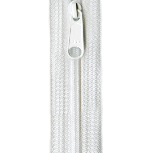 White zipper on a white background