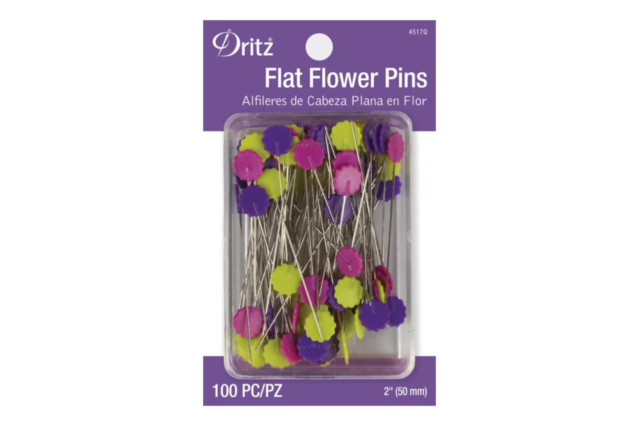 Flat Flower Pins, 100 ct