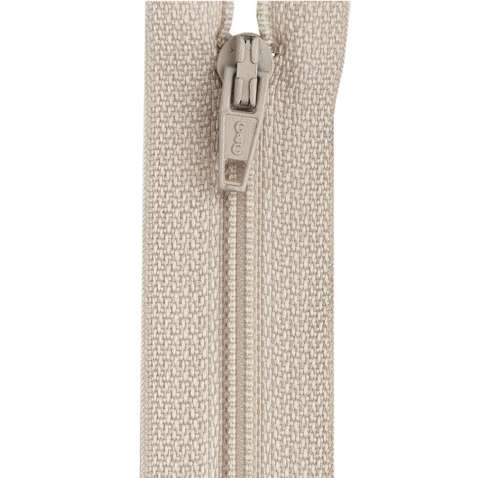 Ecru Zipper, 12 inch