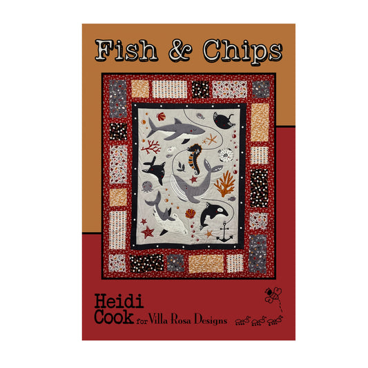 Fish & Chips Postcard Pattern designed by Heidi Cook for Villa Rosa Designs