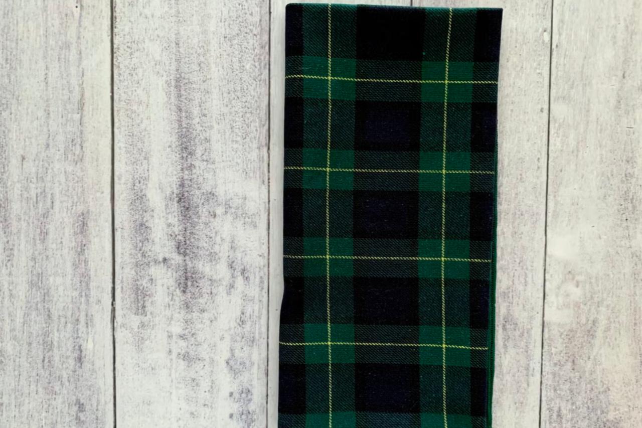 Green Tartan Cloth Napkin by Dot & Army