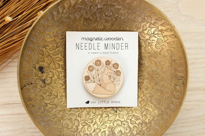 Fox engraved magnetic wooden needle minder by, oh little wren, in packaging