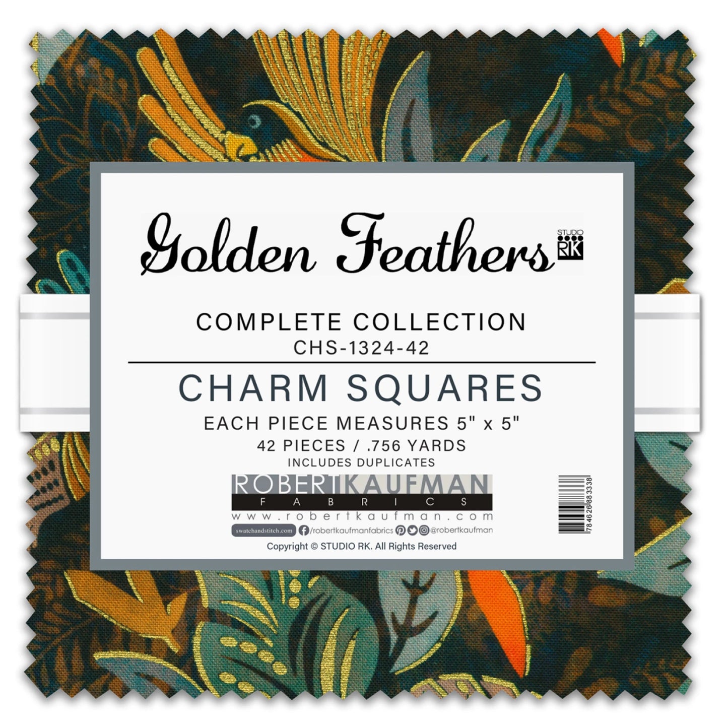 Golden Feathers 5 inch Stacker from Robert Kaufman