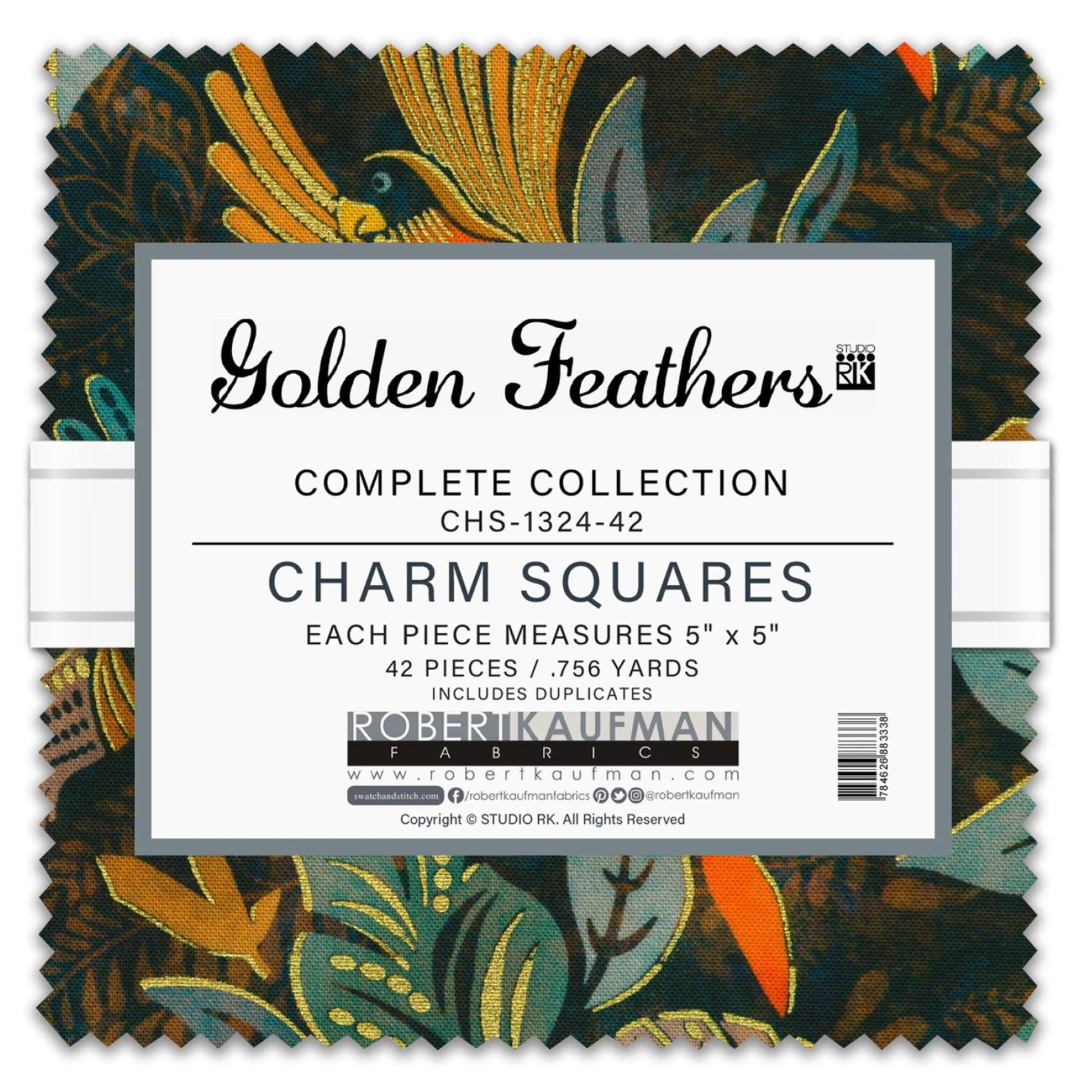 Golden Feathers 5 inch Stacker from Robert Kaufman