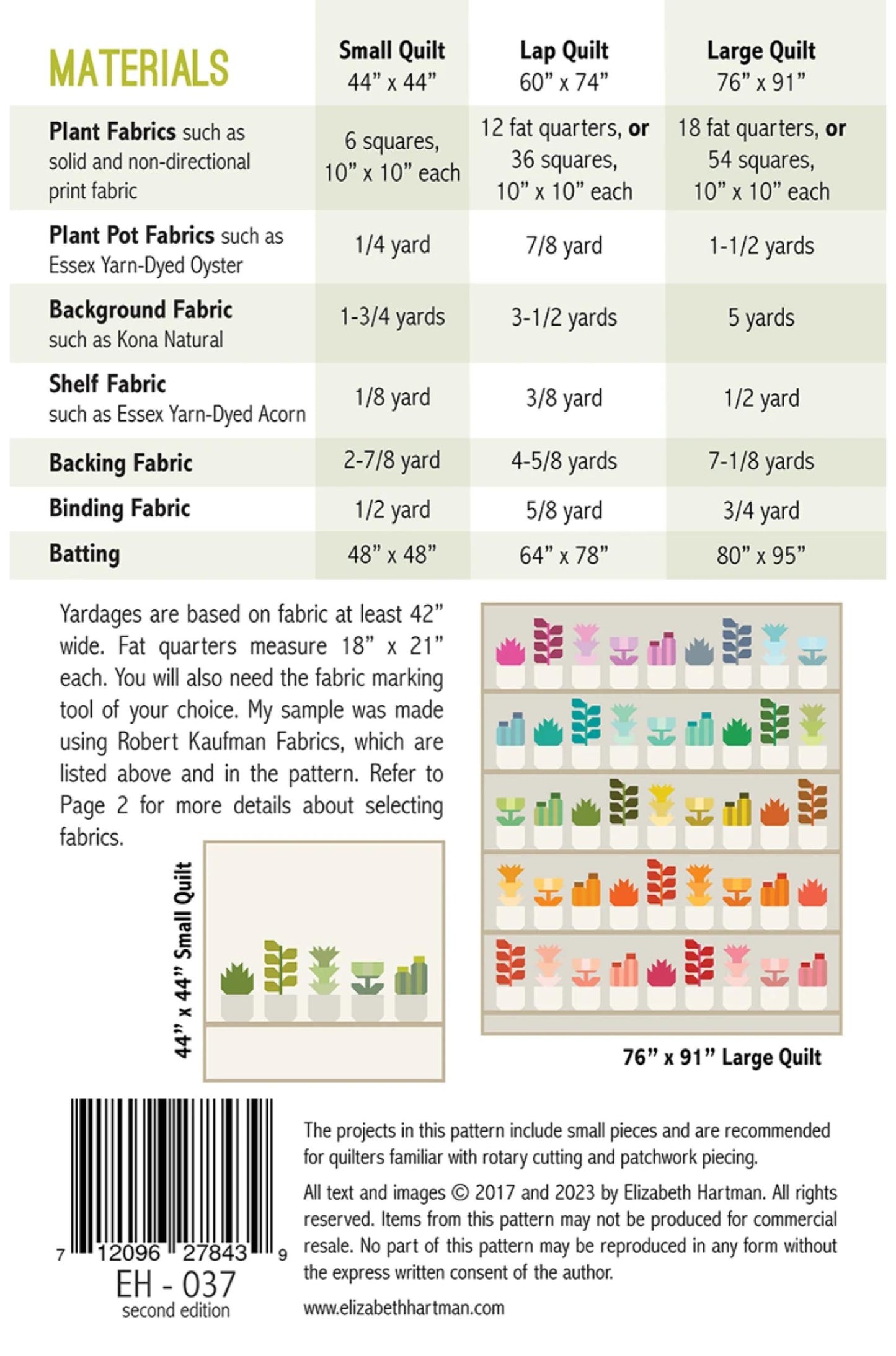 back of greenhouse quilt pattern