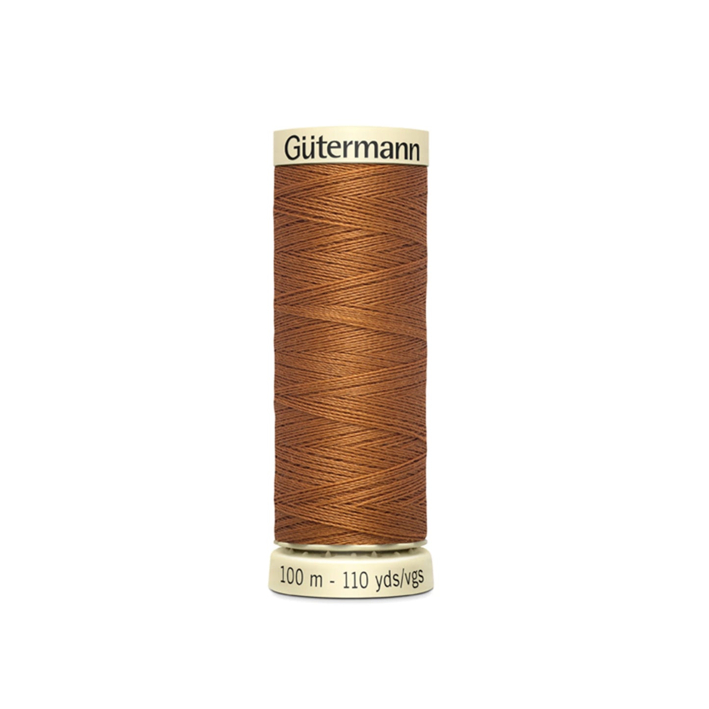 Spool of Gutermann thread on a white background