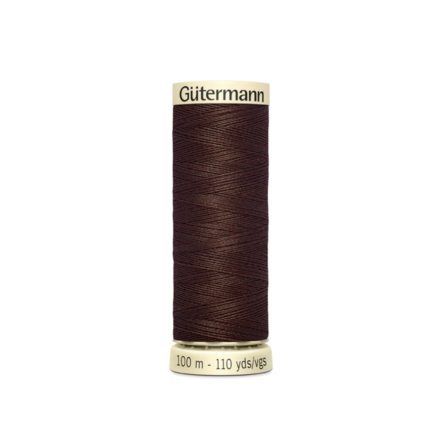 Spool of Gutermann thread on a white background
