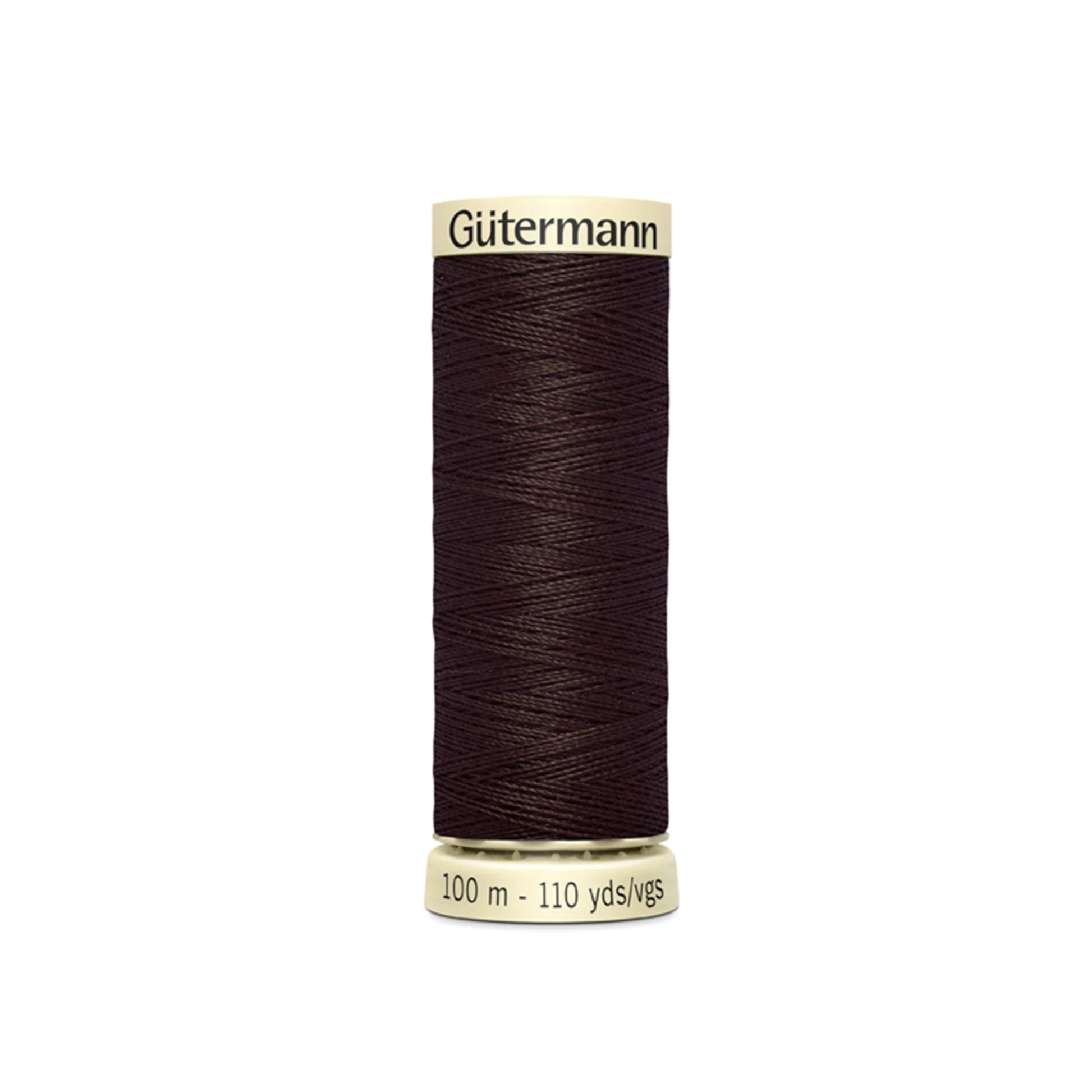 Spool of Gutermann thread on a white background