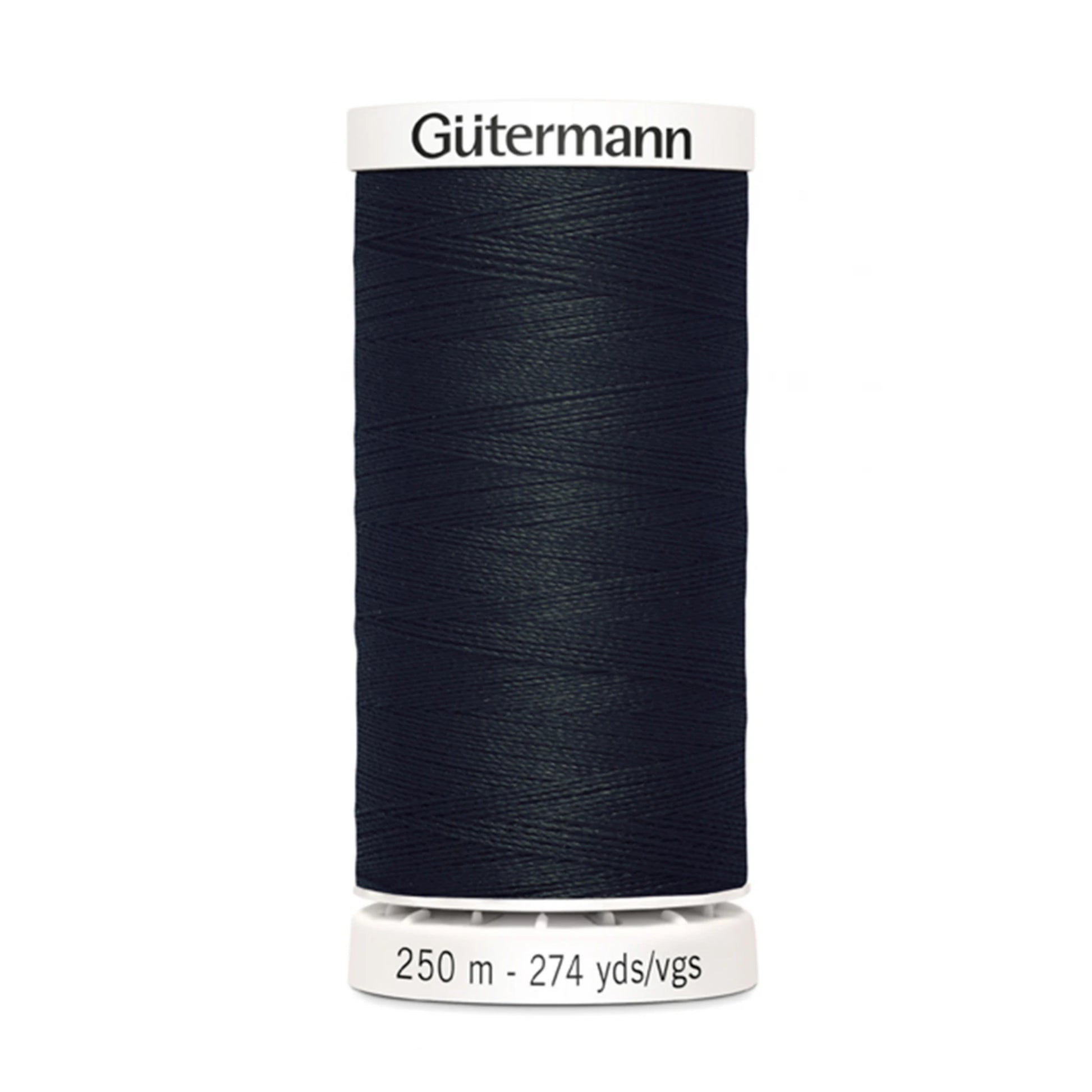 Spool of Gutermann thread on a white background