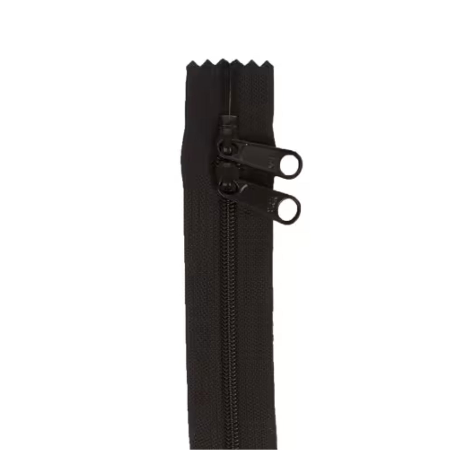 Black zipper on a white background