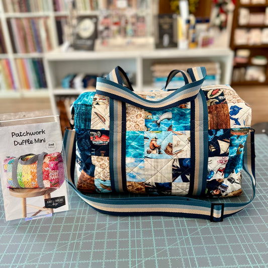 Patchwork Duffle Mini Kit,  featuring All Michigan Shop Hop fabrics