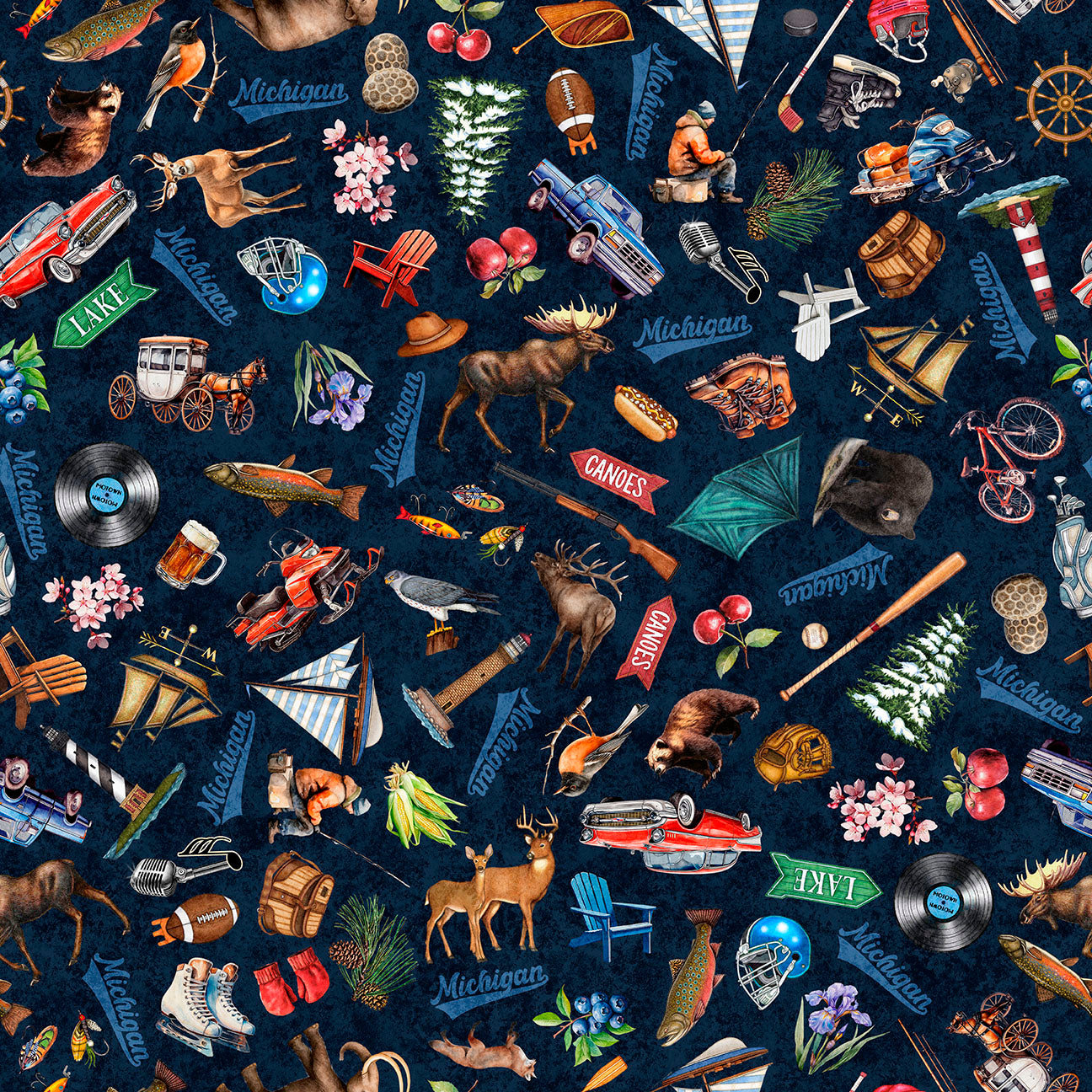 Michigan Icons, Navy, Preview Only – Alyssum Patch
