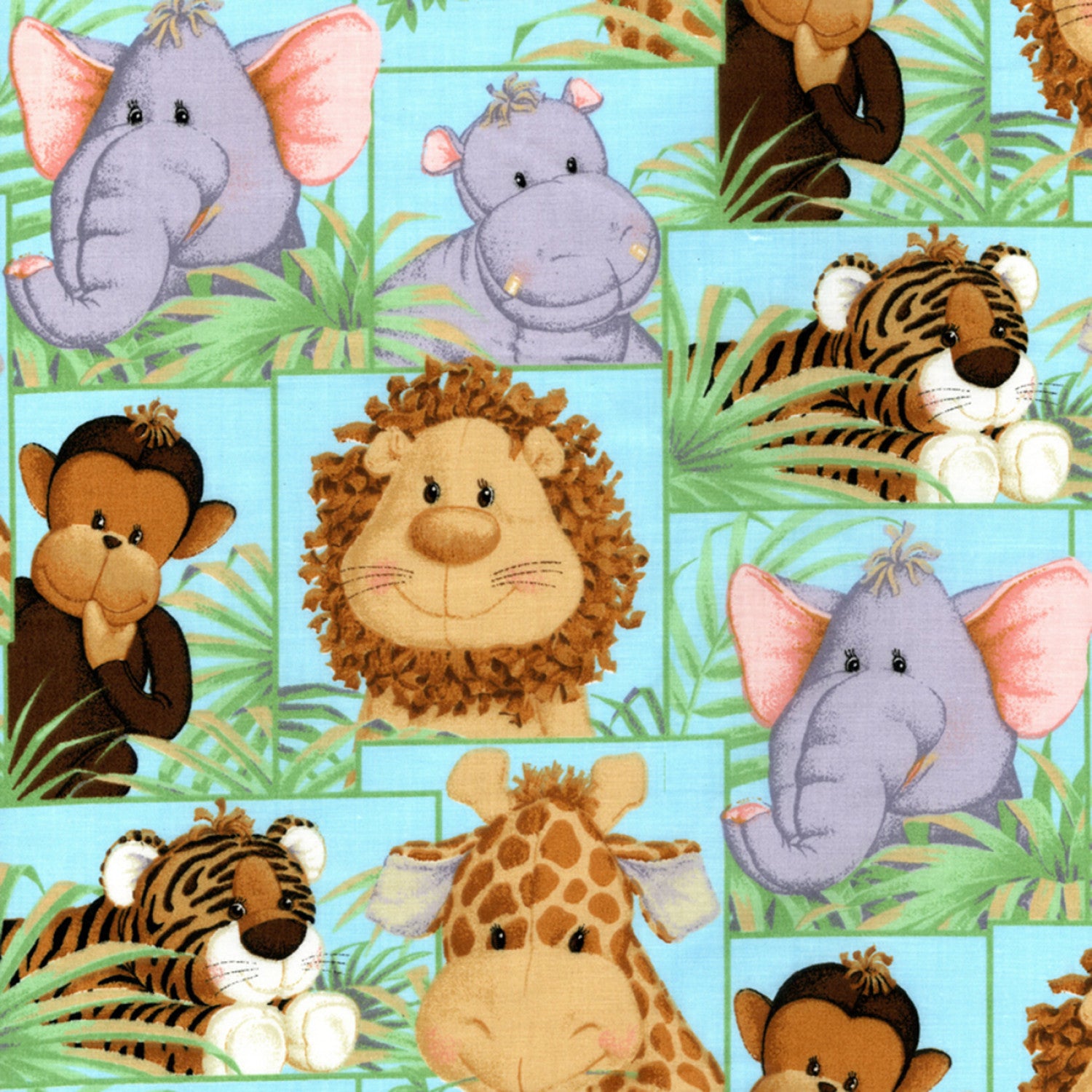 Jungle Babies Framed from Fabric Traditions