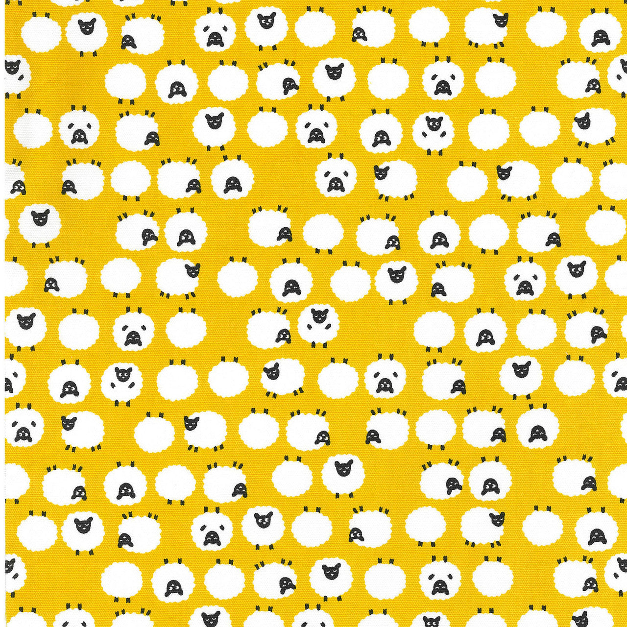 Pattern of sheep on a yellow background