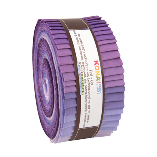Kona Cotton Lavender Field 2 1/2 inch strip roll-up from Robert Kaufman
