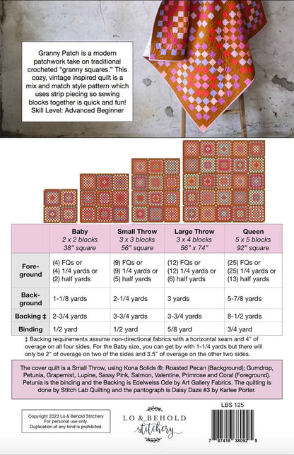 Granny Patch Quilt Pattern Back Cover