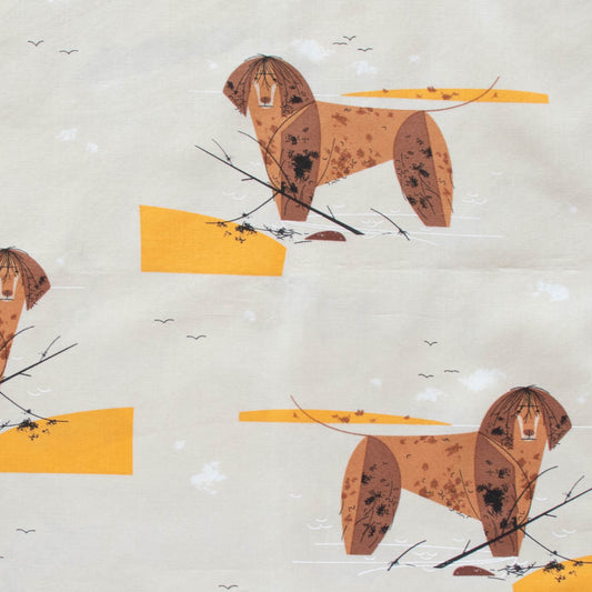 Water Dog Poplin from the Charley Harper Collection by Birch Organic Fabrics