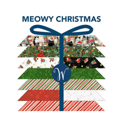 Meowy Christmas Fat Quarter Bundle from Windham