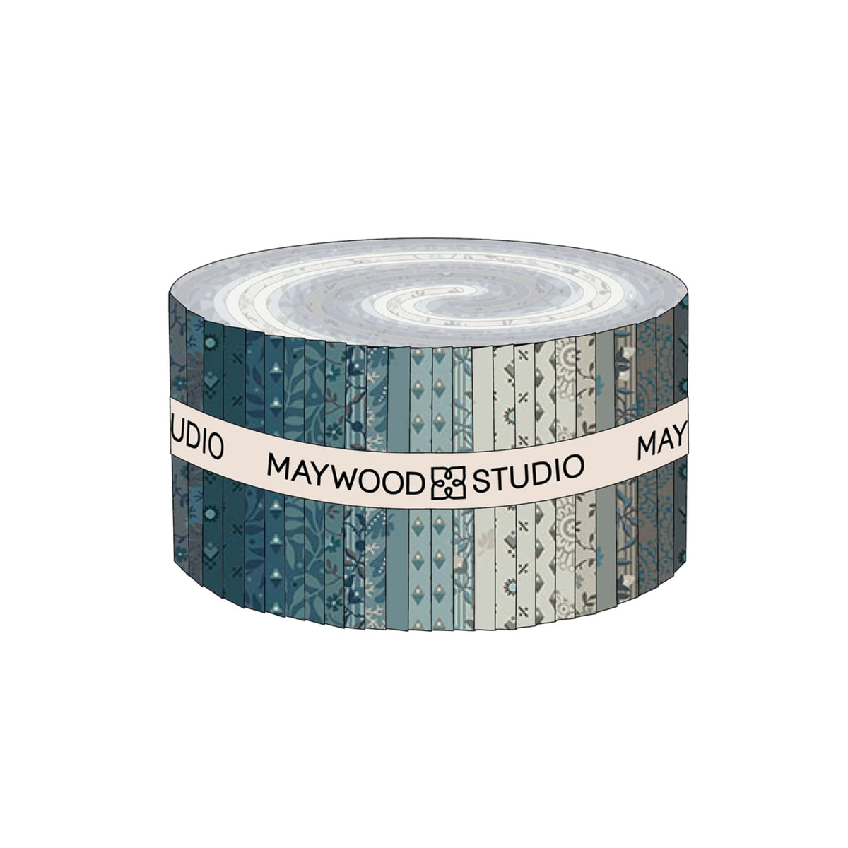 Midnight Bloom roll-up of 2.5 inch strips from Maywood Studio