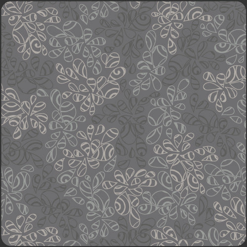 Gray background with white floral pattern