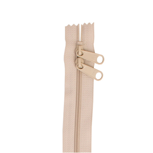 Double Slide Handbag Zipper, 30in, Natural