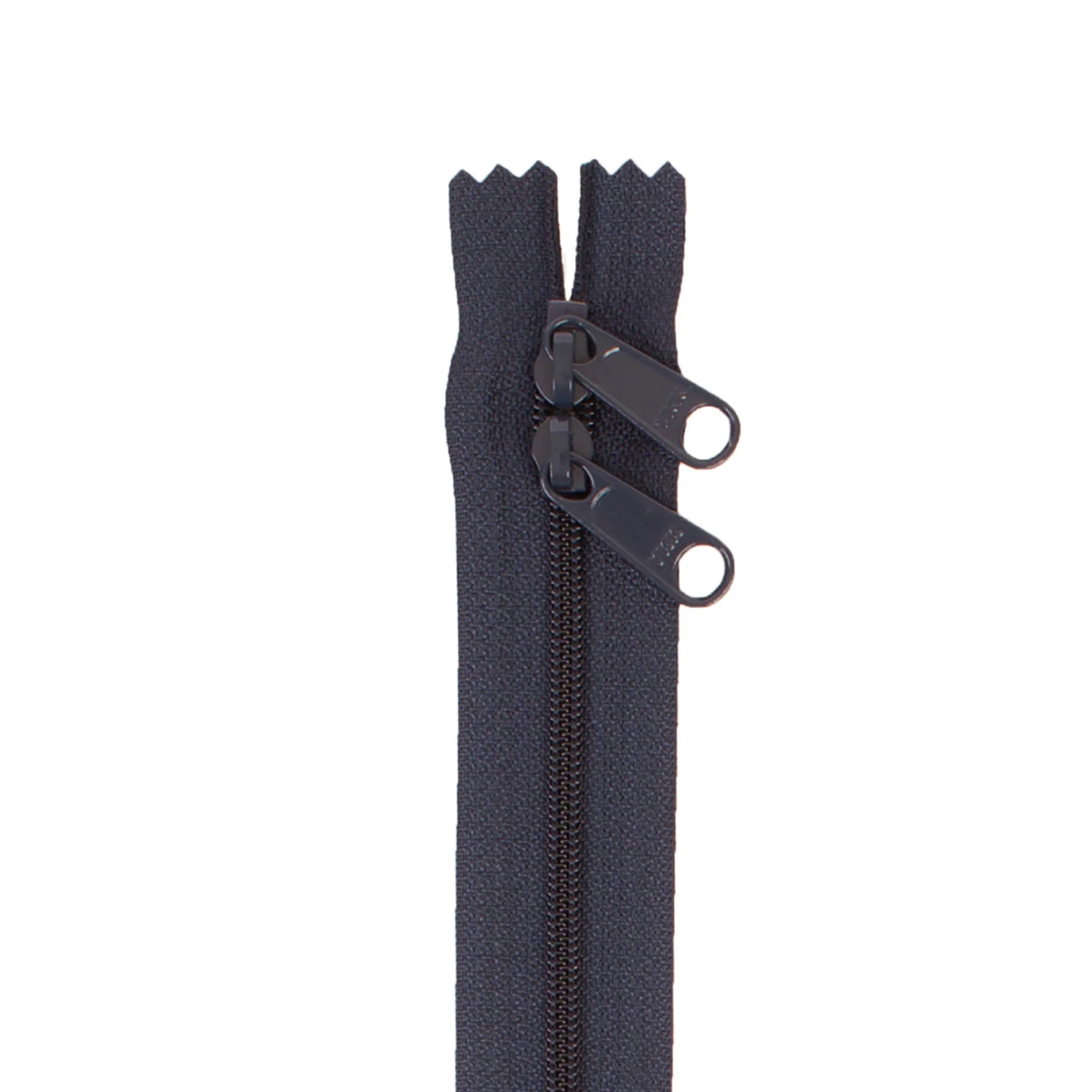 Navy zipper on a white background