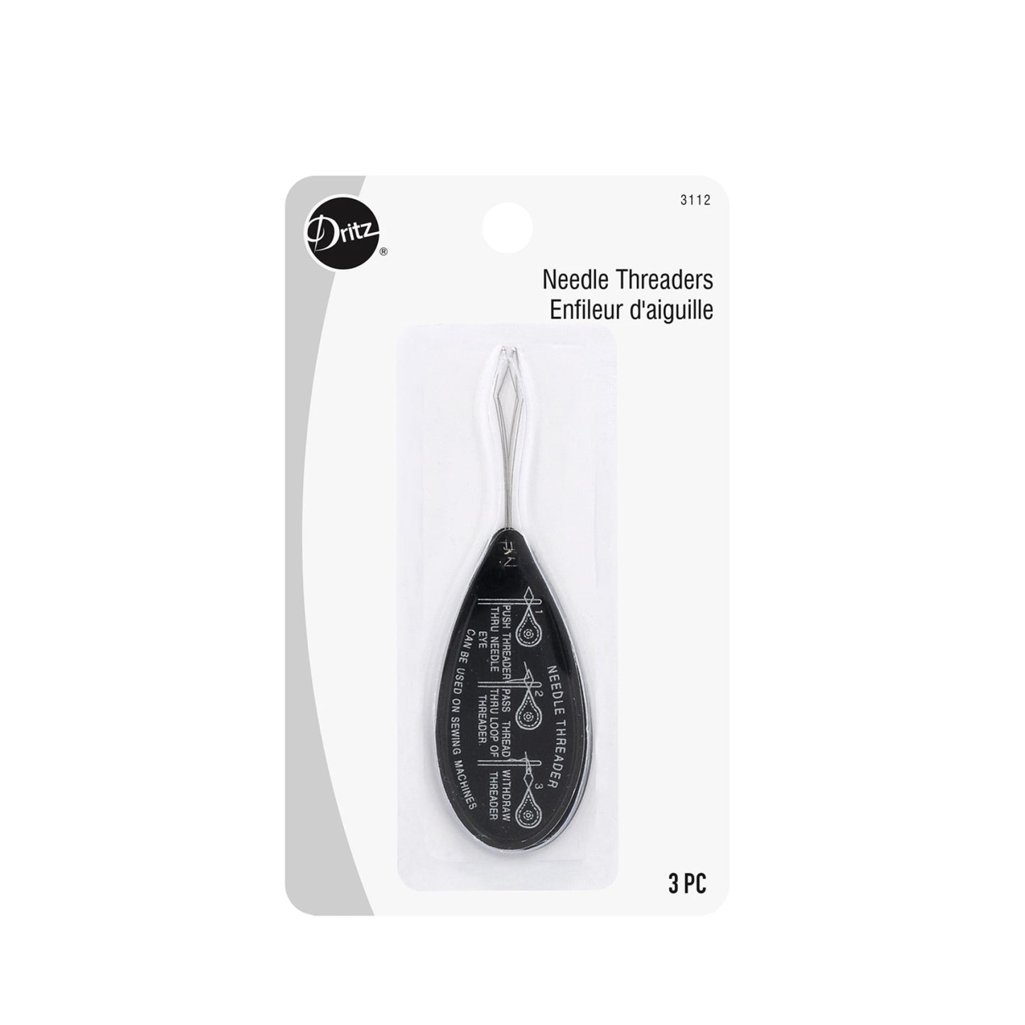Packaged needle threader with Dritz branding on a white background