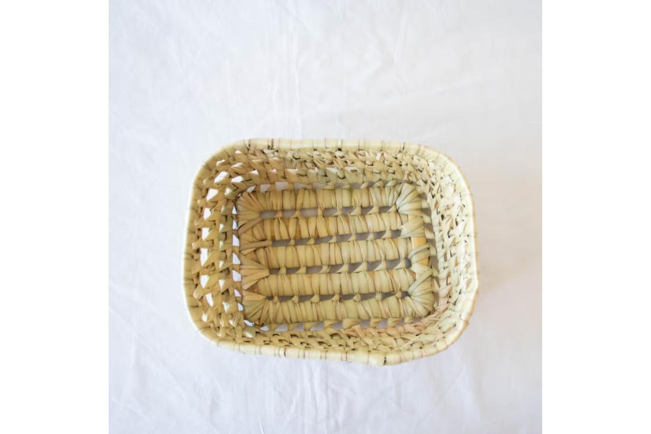 Birdseye view of Square Open Weave Basket by SOCCO Designs