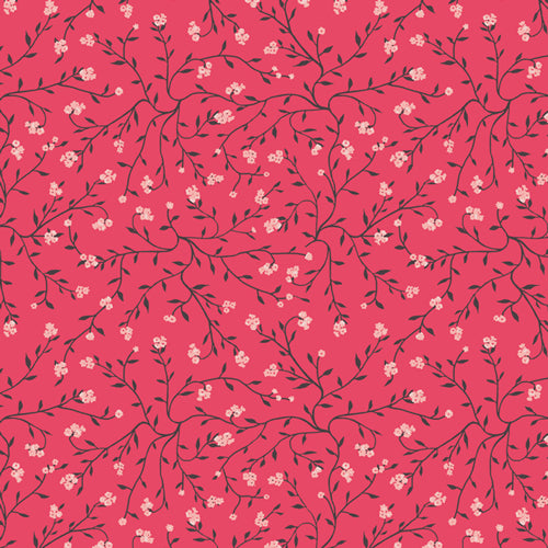 Dancing Florets Rouge from Art Gallery Fabrics as part of the Plentiful Collection