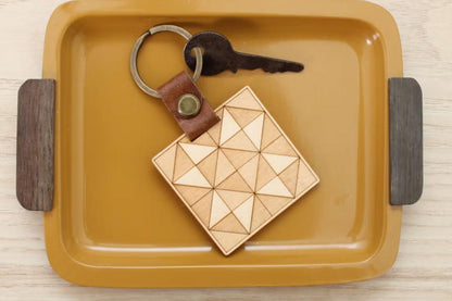 Wood Envelop Motif Quilt Block Keychain by oh, little wren
